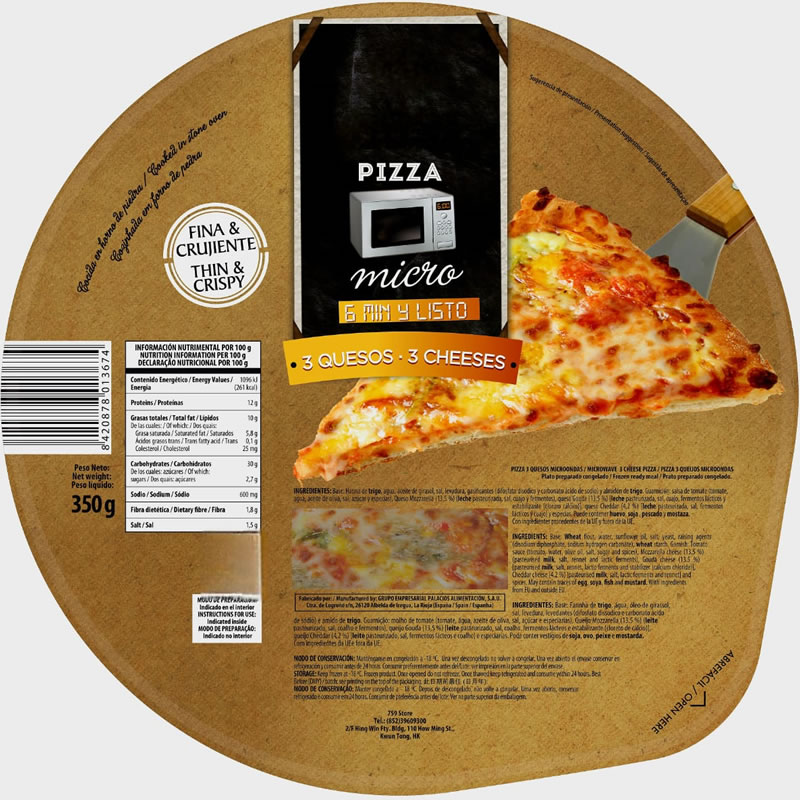 Pizza 3 Quesos Microondas
