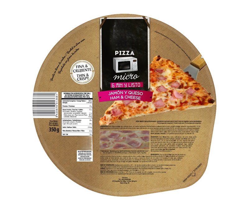 Gama Retail Pizza Fiambre e Queijo Micro-ondas
