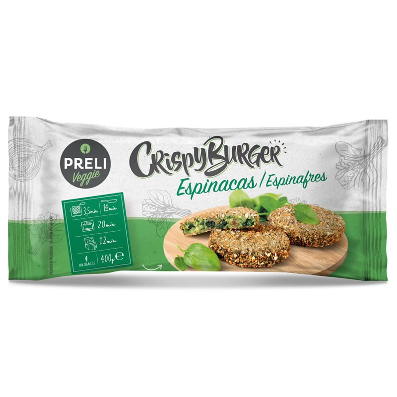 Hamburguesa crujiente de espinacas